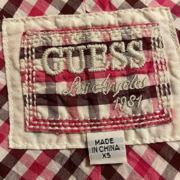 Guess Red Plaid Women's Button-Down Shirt - Picture 3 of 6